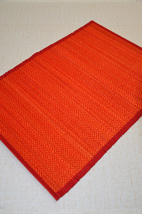 Bamboo Diamond Place Mats Red Orange (Set of 6)