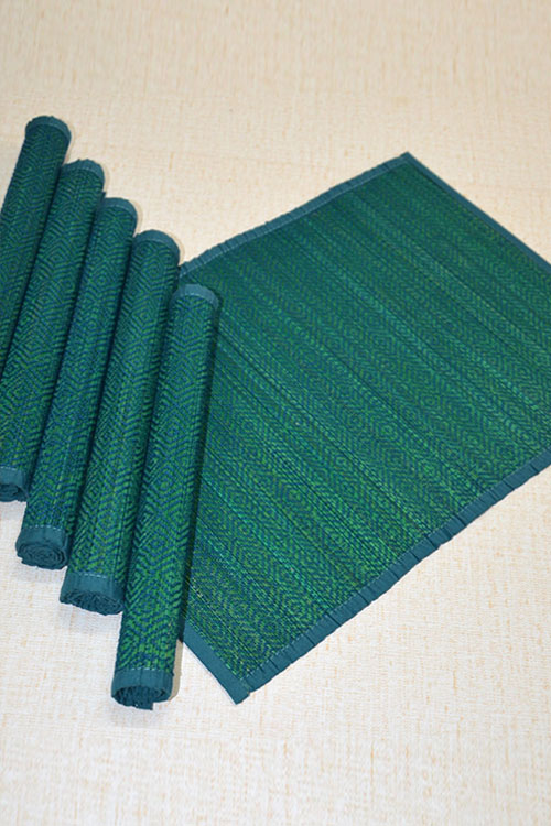 Bamboo Diamond Place Mats Blue Green (Set of 6)