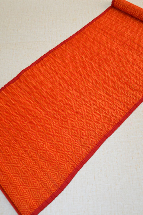 Bamboo Diamond Table Runner Red Orange