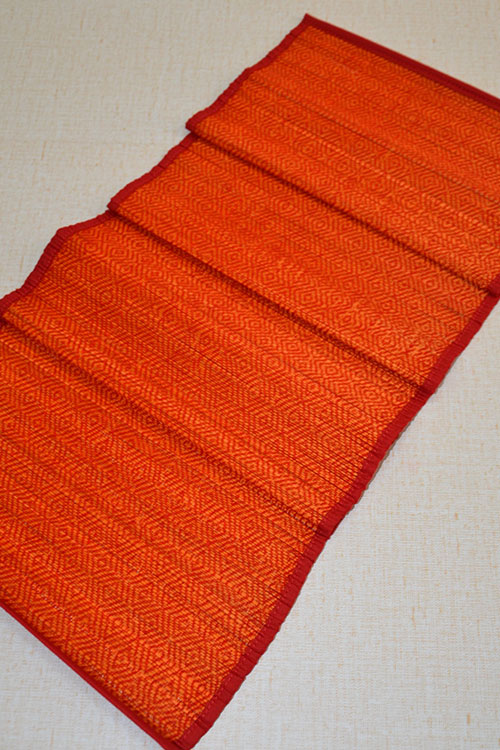 Bamboo Diamond Table Runner Red Orange