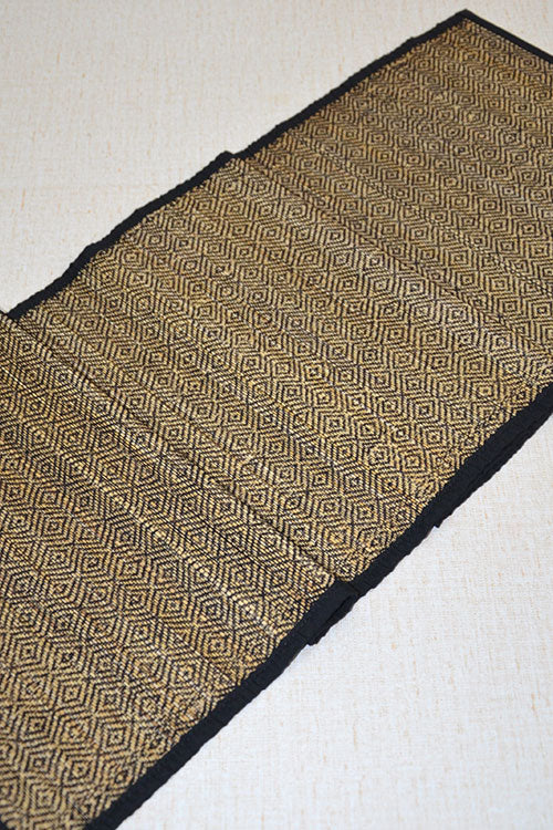 Bamboo Diamond Table Runner Black Natural