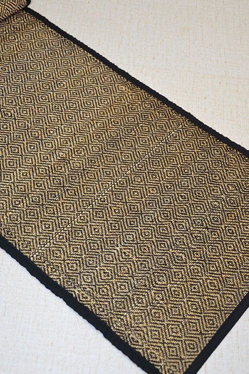 Bamboo Diamond Table Runner Black Natural