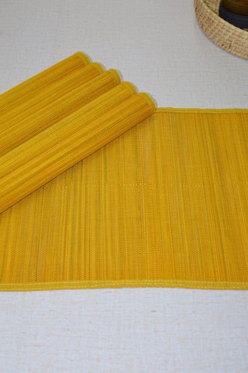 Bamboo Place Mats Plain Mustard (Set of 6)