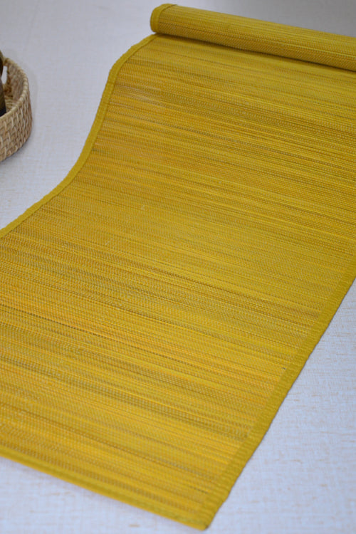 Bamboo Table Runner Plain Medium Mustard