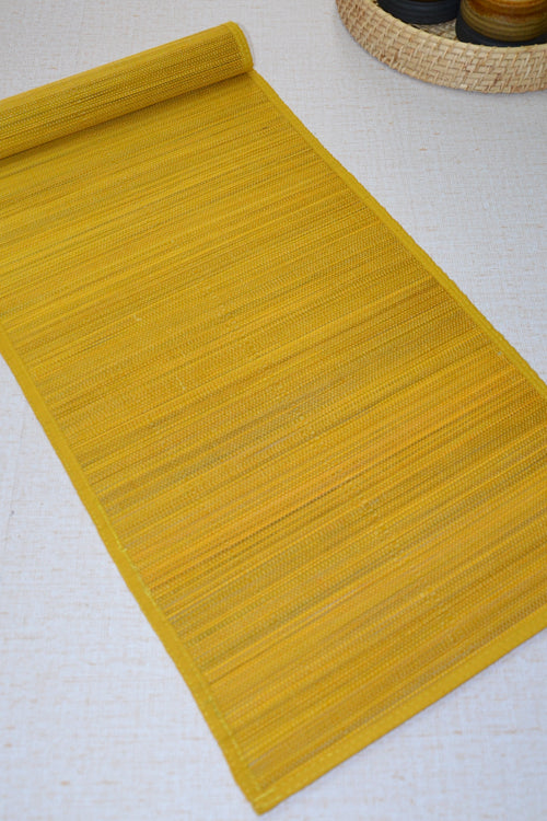 Bamboo Table Runner Plain Medium Mustard