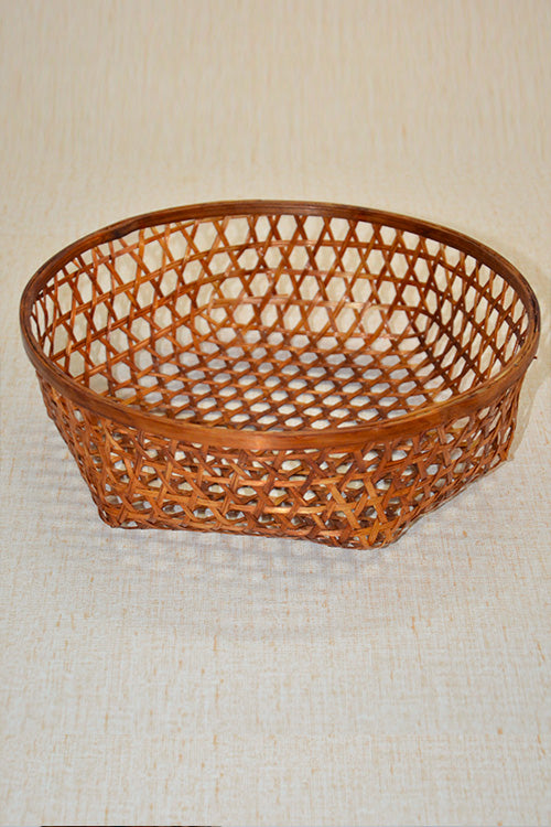 Bamboo Mesh Star Basket Brown
