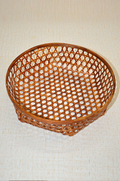 Bamboo Mesh Star Basket Brown