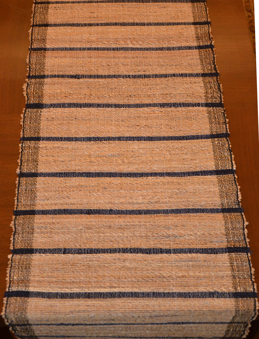 Banana Fibre Table Runner Natural Blue