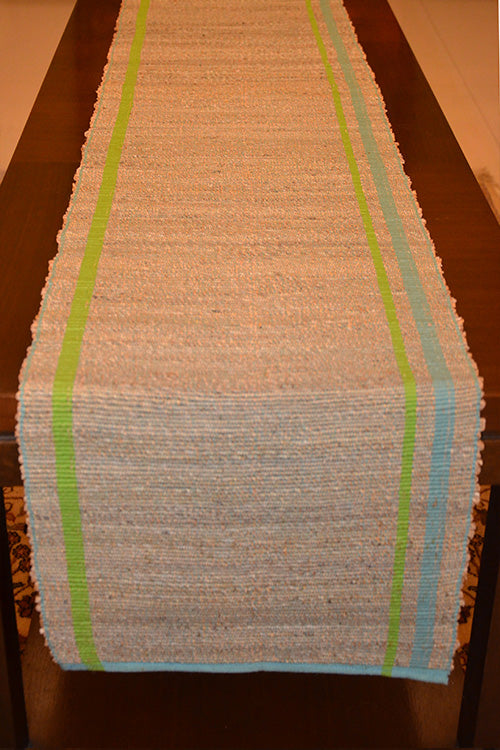 Banana Fibre Table Runner Blue Green