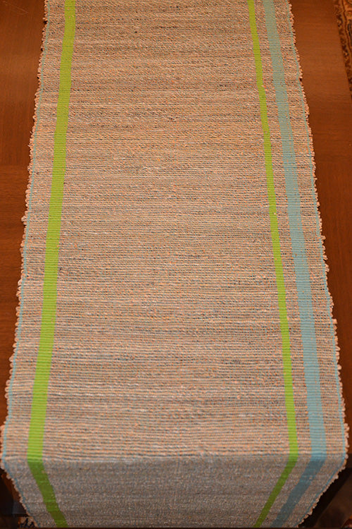 Banana Fibre Table Runner Blue Green