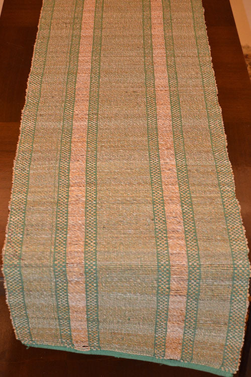 Banana Fibre Table Runner Earthy Green