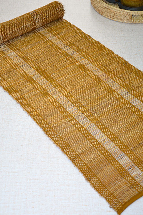 Banana Fibre Table Runner Beige Brown