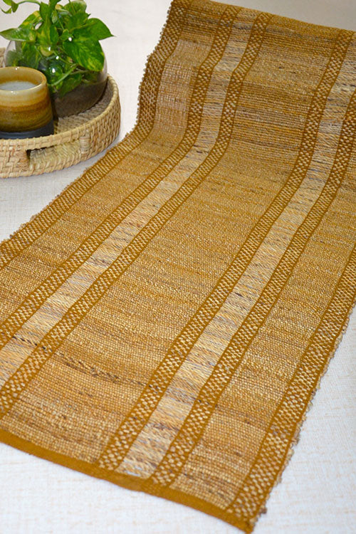 Banana Fibre Table Runner Beige Brown