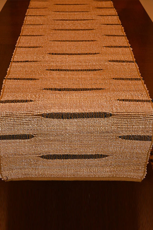 Banana Fibre Table Runner Beige Black