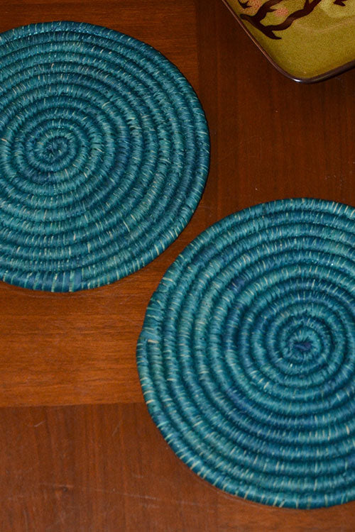 Madurkathi & Sabai Dining Gift Set (Teal Blue)