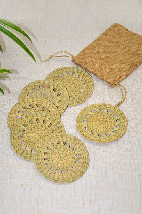 Kauna Round Coasters Natural (Set of 6)