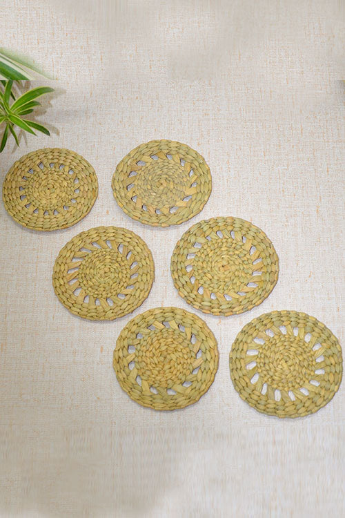 Kauna Round Coasters Natural (Set of 6)