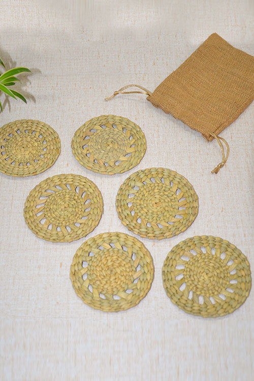 Kauna Round Coasters Natural (Set of 6)