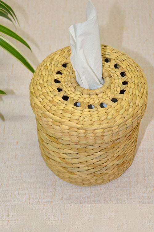 Kauna Round Tissue Box Natural