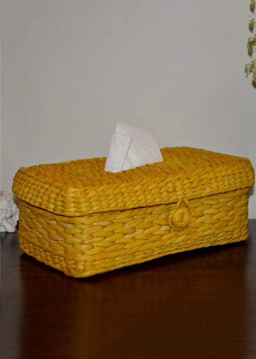 Kauna Rectangular Tissue Box Mustard