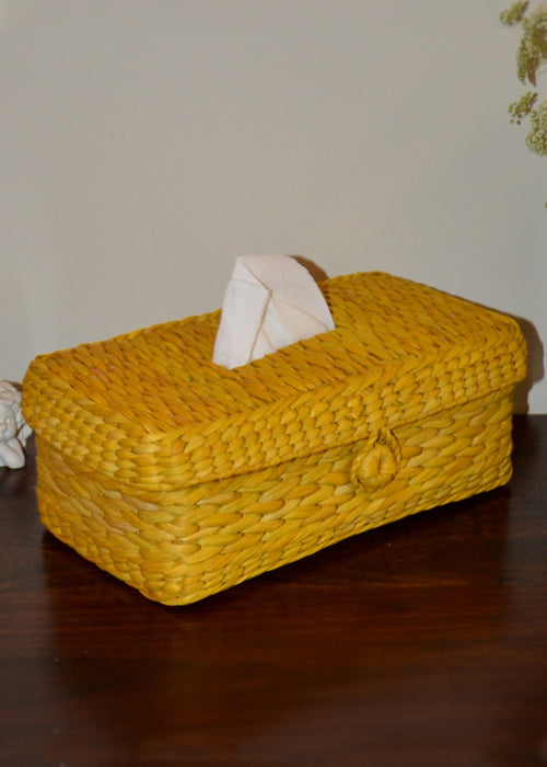 Kauna Rectangular Tissue Box Mustard