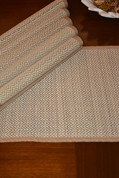 Madurkathi Chevron Placemats Fawn (Set of 6)