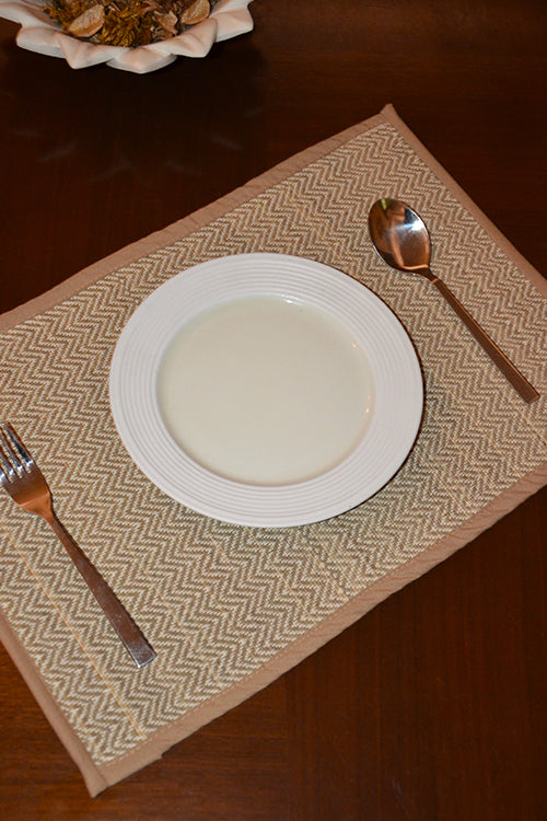 Madurkathi Chevron Placemats Fawn (Set of 6)