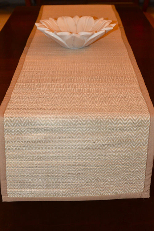 Madurkathi Chevron Table Runner Fawn
