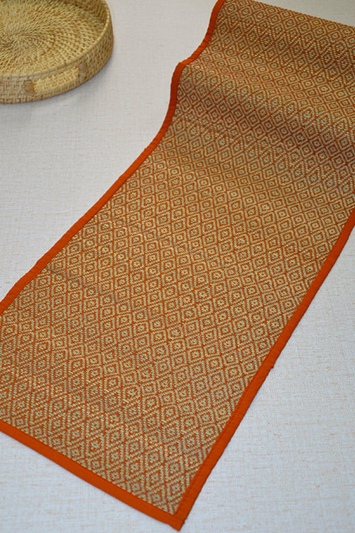 Madurkathi Diamond Table Runner Orange