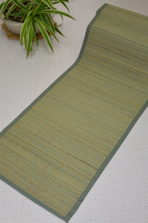 Madurkathi Diamond Table Runner Pista Green