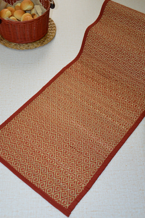 Madurkathi Diamond Table Runner Maroon