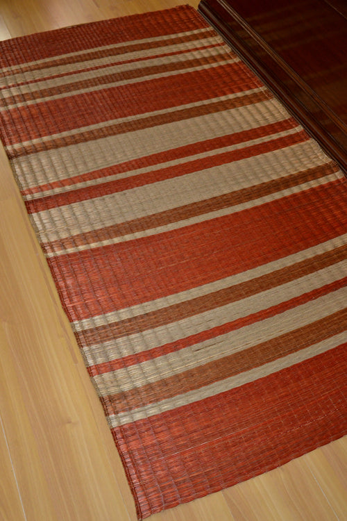 Madurkathi Floor Mat Rust Mustard Natural (3ft x 6ft)