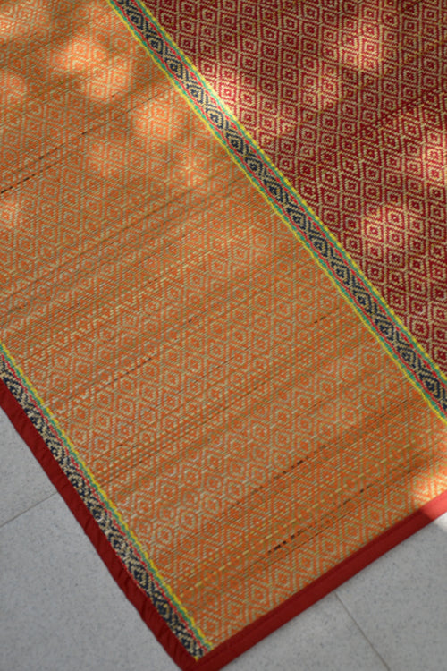 Madurkathi Floor Mat Maroon Orange (2ft x 5ft)