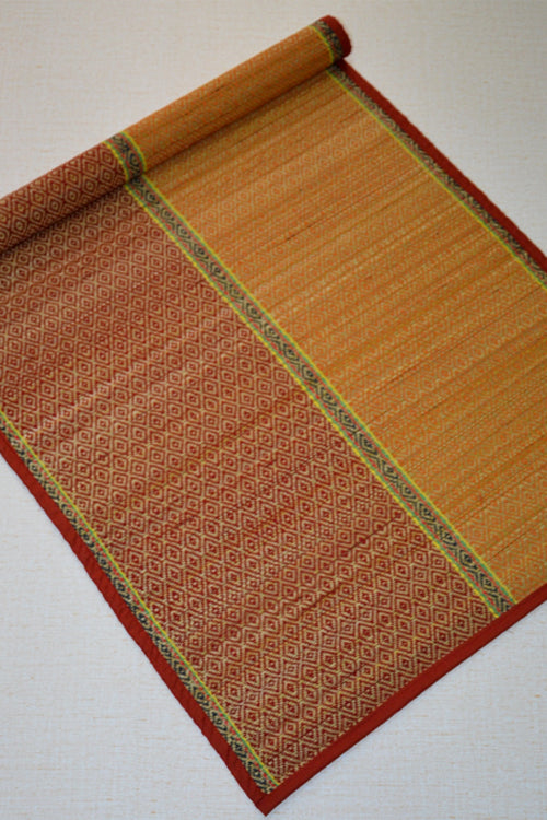 Madurkathi Floor Mat Maroon Orange (2ft x 5ft)