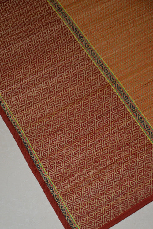 Madurkathi Floor Mat Maroon Orange (2ft x 5ft)