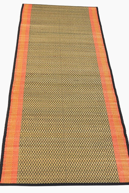 Madurkathi Floor Mat Black Orange Natural (2ft x 5ft)