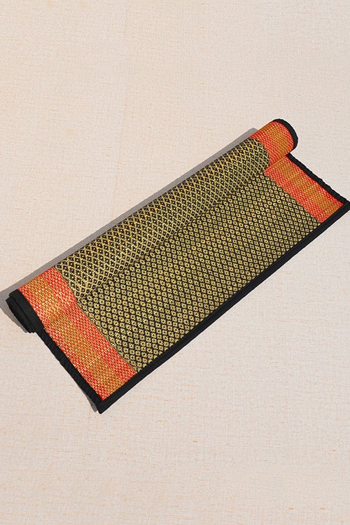 Madurkathi Floor Mat Black Orange Natural (2ft x 5ft)