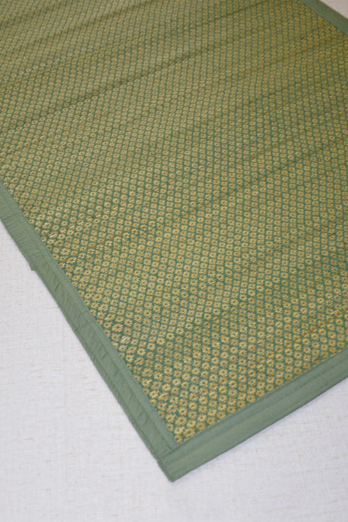 Madurkathi Meditation & Puja Mat Olive Green (2ft x 3ft)