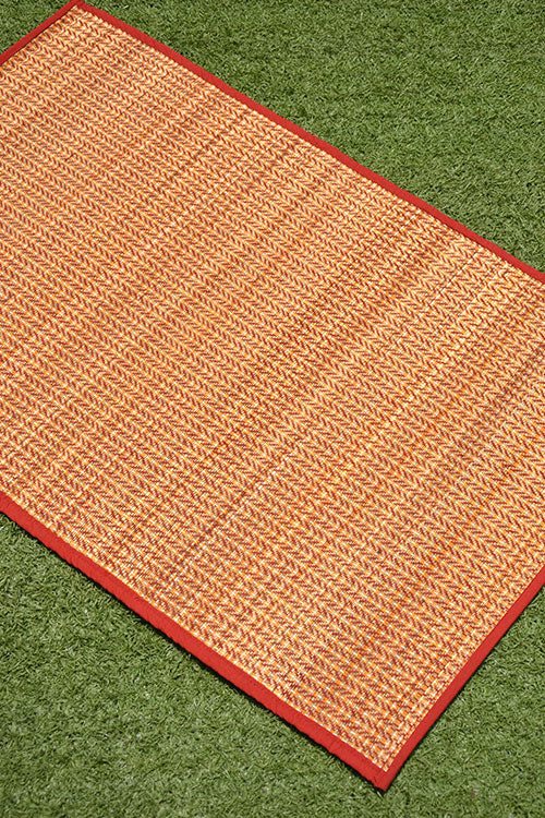 Madurkathi Meditation & Puja Mat Maroon (2ft x 3ft)