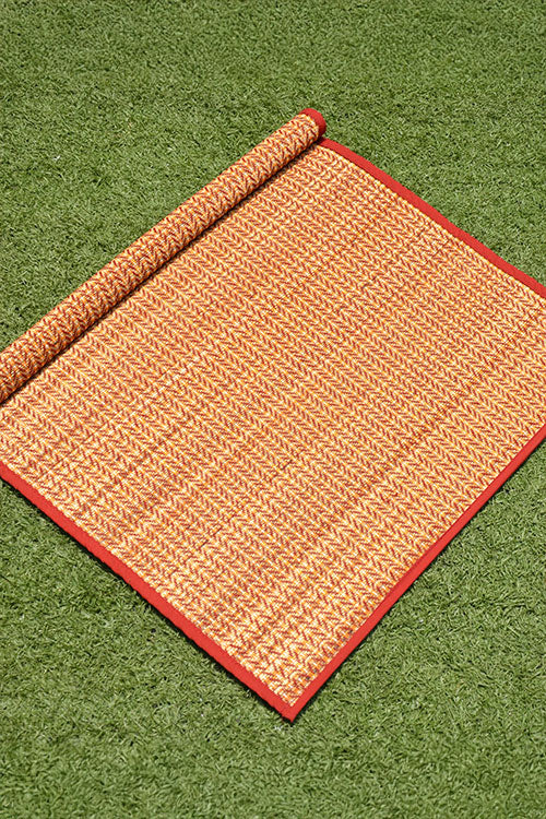 Madurkathi Meditation & Puja Mat Maroon (2ft x 3ft)