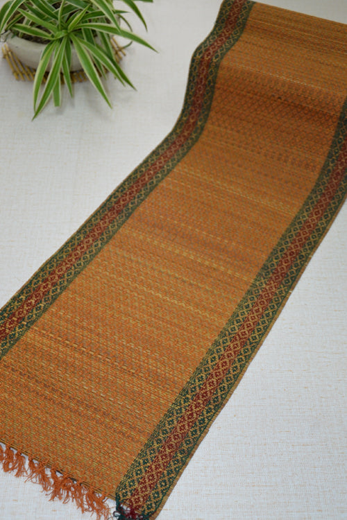 Madurkathi Tassels Table Runner Mustard