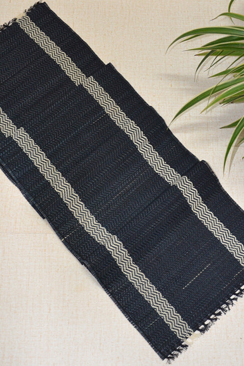 Madurkathi Tassels Table Runner Charcoal