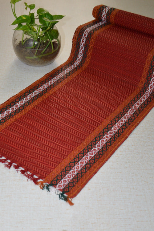 Madurkathi Tassels Table Runner Maroon