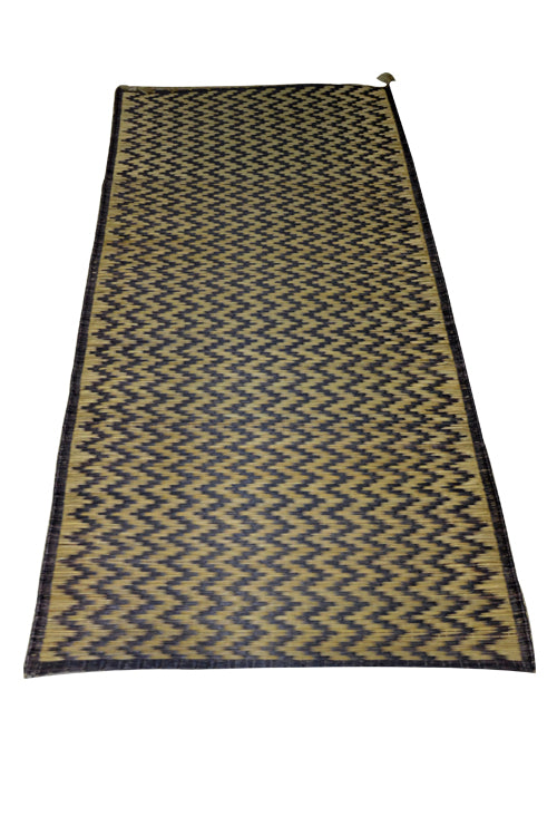 Madurkathi Chevron Floor Mat Charcoal Natural (3ft x 6ft)