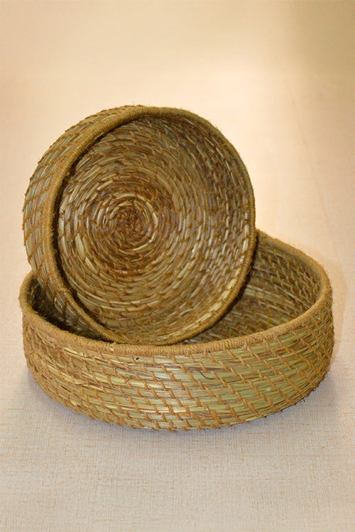 Sabai Grass & Jute Baskets Natural (Set of 2)
