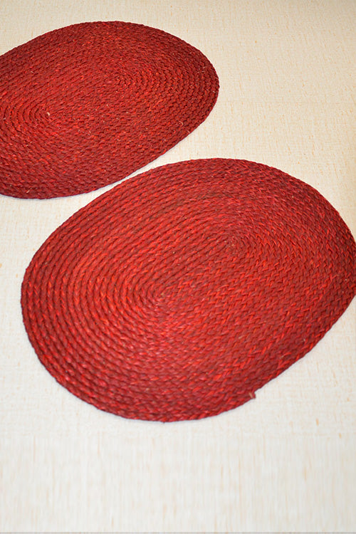 Sabai Grass Oval Placemats Red (Set of 2)