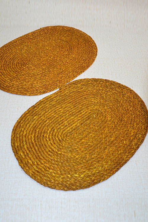 Sabai Grass Oval Placemats Mustard (Set of 2)