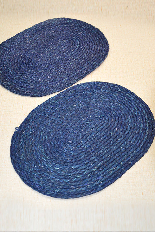 Sabai Grass Oval Placemats Blue (Set of 2)