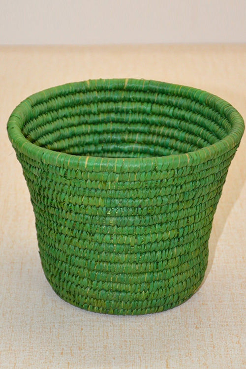 Sabai Grass & Palm Leaf Bin & Planter Green (Small)