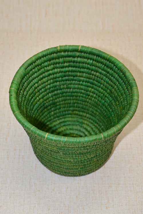Sabai Grass & Palm Leaf Bin & Planter Green (Small)